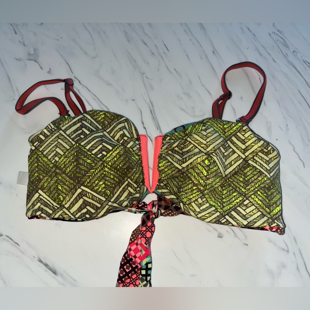 Maaji reversible bikini top V bandeau strappy m tie